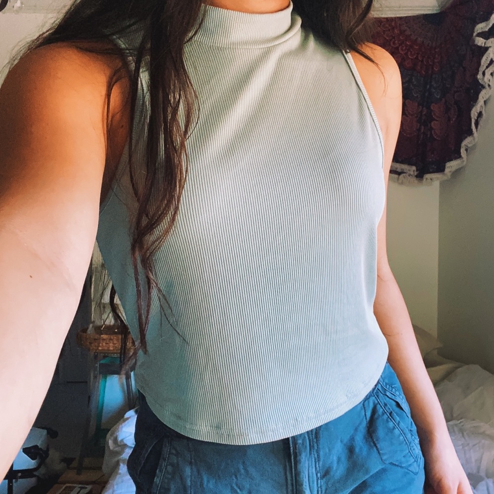 green turtleneck tank